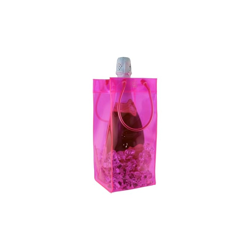 ICE BAG Collapsible Wine Cooler Bag (Translucent Pink)