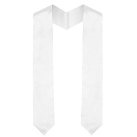 Plain Graduation Stole, Graduation Stole Class of 2025, White Graduations Sash, Classic End With Trim Unisex Adult 70" Graduations Stoles for Academic Commencements
