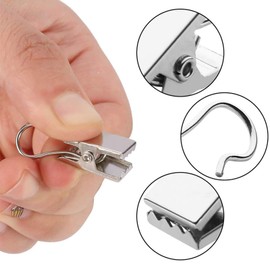 tooloflife Pack of 20 Stainless Steel Metal Curtain Clips with Hooks, Curtain Clips for Shower Curtain, Hanging Curtains, Curtains and Curtain Rings, Photos, Home Decoration