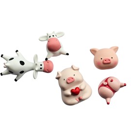 Animal Fridge magnets, Cute Animal Magnets, Pig Magnet, Cow Magnet, Pack of 5 pieces, 3D magnets