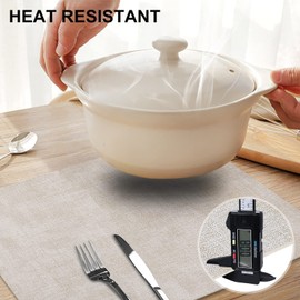 homing Faux Leather Heat Resistant Placemats Set of 4, Waterproof Wipeable Dining PU Place Mats for Indoor & Outdoor, Easy to Clean, Beige