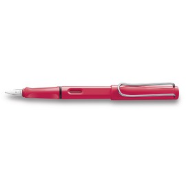 LAMY Safari Neon Coral Fountain Pen with Medium Nib & Storage Pouch