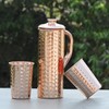 Pure Copper Hammered Jug 1 Litre Capacity with 2 Cups