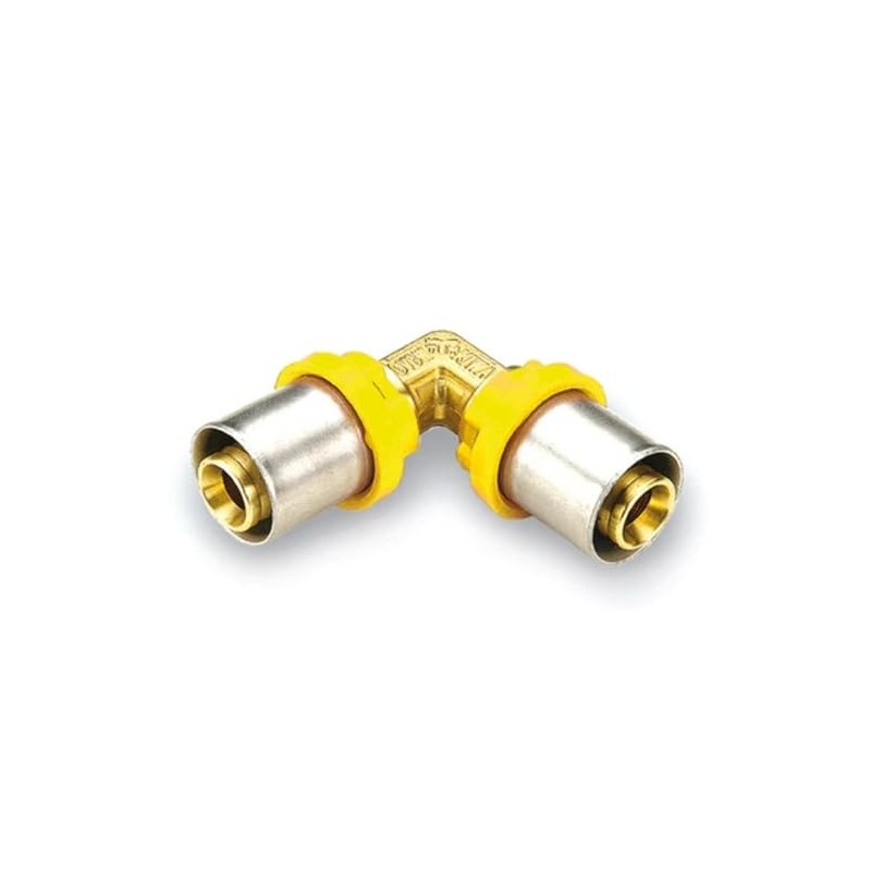 Gas Connection Curved Double 16 mm for Multilayer Pipe