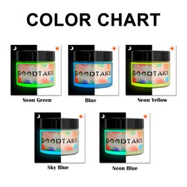 GOODTAKE Glow in The Dark Paint Pigment Powder, Blue Glow Paint- Glow in The Dark Acrylic Paint for Slime, Resins, Glue, Paints Or Nail Self Glowing Dye for DIY (Blue, 2 Ounce)