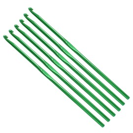 Auvotuis 6Pcs 4mm US Size G (Size 6) Aluminum Crochet Hook Knitting Needles for DIY Craft Yarn, Green