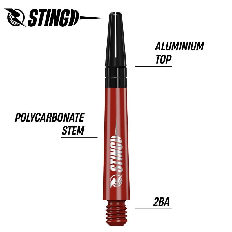 RUTHLESS Sting | Polycarbonate Dart Shafts Solid Red with Black