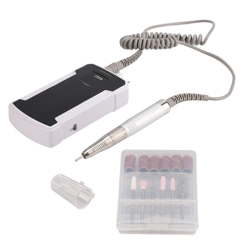 Black Rechargeable Electric Nail Drill Portable Nail Polish Machine Electric