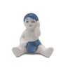 Collectible Hand Painted Delft Blue Ceramic 1.75" Miniature Baby Boy