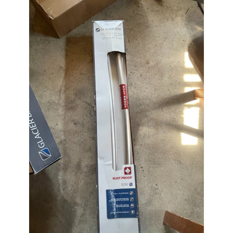 Glacier Bay #35644BNHD Adjustable Double Tension Curved Shower Rod in