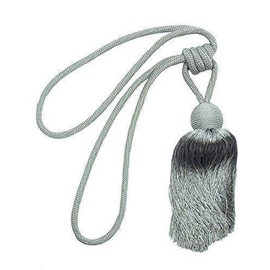 Luxury Persian Silver Grey Ball Tasseled Rope Curtain Drape TIEBACK Holdback 25" - 64CM
