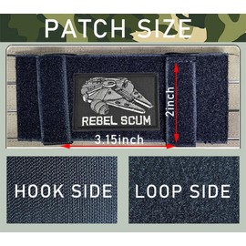 2 PCS Rebel Scum Tactical Embroidered Patch Applique Badge Patch for Pouch,Helmets,Biker,Jackets,Vests,Clothes,Jeans,Hats,Bags,Uniforms,Backpacks,Coat,Pants Hook and Loop Emblem