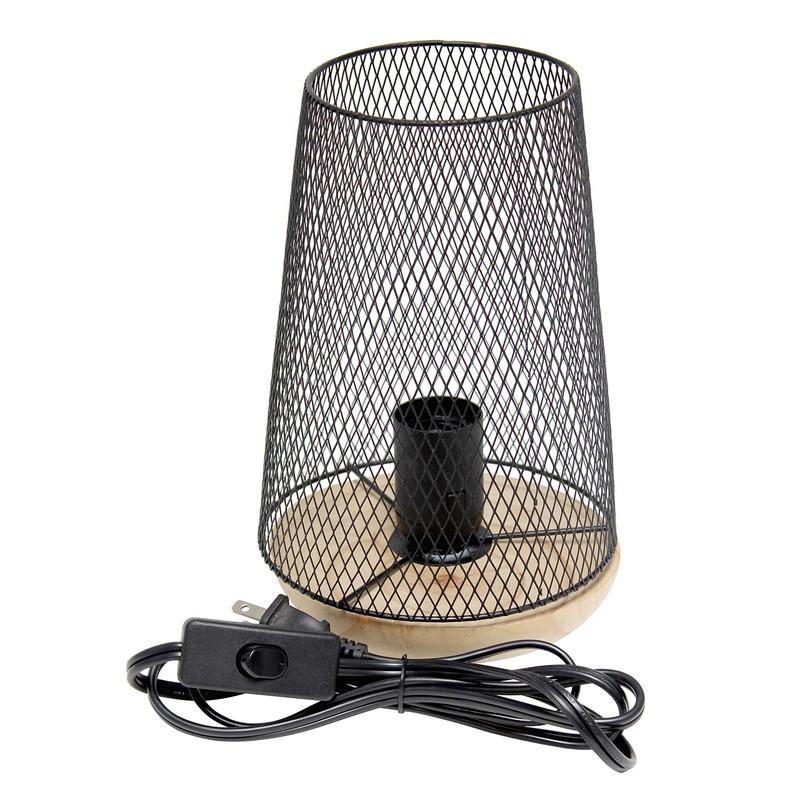 Simple Designs LT1074-BLK Wired Mesh Uplight Table Lamp, Black
