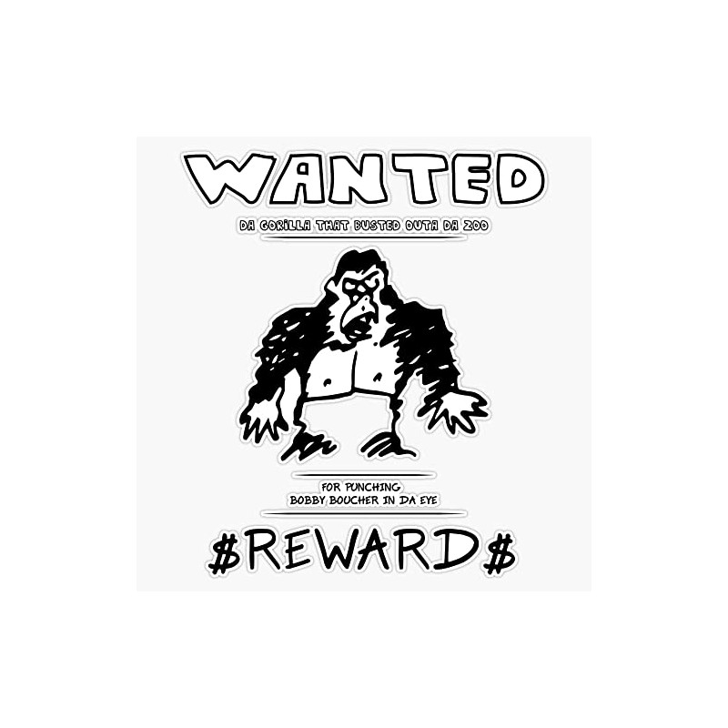 Wanted Gorilla - The Waterboy - Light Bumper Sticker Vinyl