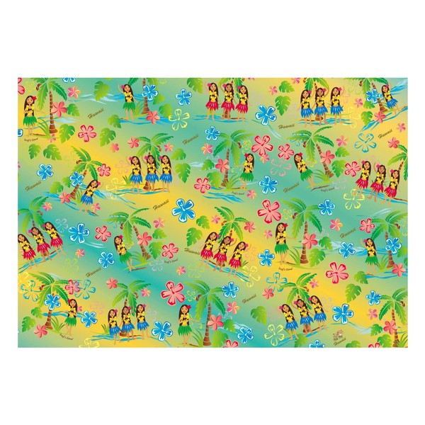 ASKA TOWEL, Dry Hawaiian Bath Towel, Hula Girl, ASK-1AP-HUL-GRN, Green,