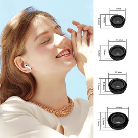 YOKRWO 4-Pair Replacement Ear Tips for AirPods Pro & AirPods Pro 2nd Generation with Noise Reduction Hole,Fit in The Charging Case,Anti Slip Soft Ear Tips Compatible Airpods Pro/Pro 2 (Black)