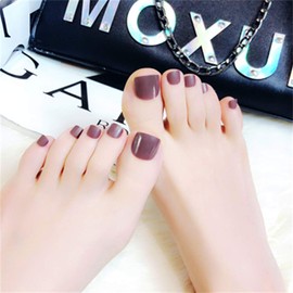 24 Unids Color puro Decoración Artificial Falso Dedo Falso Nail Art Punta y pegamento Uñas falsas Coffin Nails Tips Largo cubierta completa acrílico Uñas falsas Decoración de arte de uñas(F75)