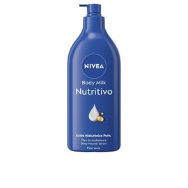 NIVEA Body Milk Nutritive (1 x 625 ml), Body Milk Moisturises 72 Hours, Body Cream with Almond Oil and Hyaluronic Acid, for Dry Skin
