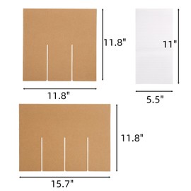 Dicunoy 6 Sets Glass Divider Kits for Moving, Carboard Wine Glassware Dish Packing with 72 Package Foam Pouches, for 16 x 12 x 12 Inch Box