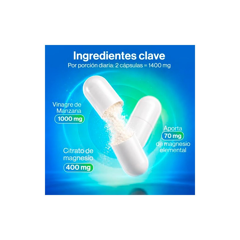 AMARTE LABS Citrato de Magnesio Vinagre de Manzana 60 Cápsulas