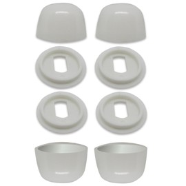 Gadgetime USA Toilet Bolt Caps - Pack of 4 Universal White Plastic Push-On Screw Covers with Washers - Durable, Easy Installation, Decorative Toilet Bolt Covers for Concealing Bolts