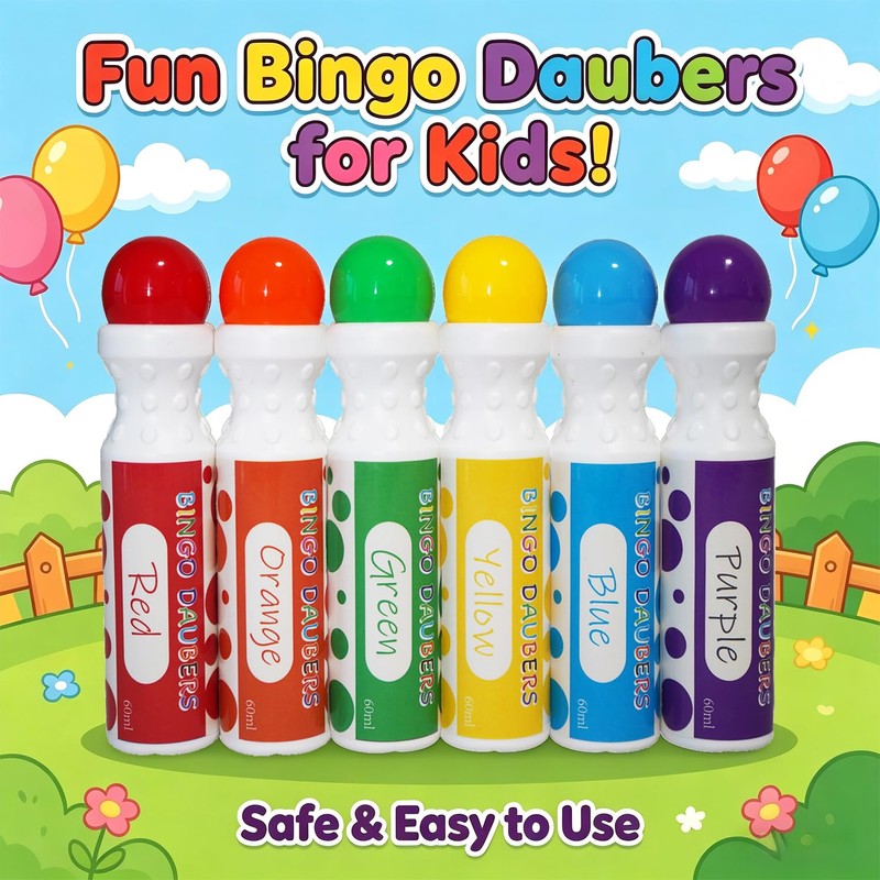 SEETOOOGAMES Bingo Daubers Dot Markers - Mixed Colors Set of