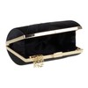 Girly Handbags Ladies Compact Satin Stripe Clutch Bag, black