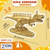 Zion Judaica Gold Dinosaur Menorah 3D Polyresin with Brass Cups