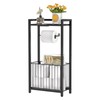 Freestanding Toilet Paper Holder with Storage Shelf – Bathroom Tissue