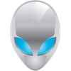 Grey Alien Head Sticker 3" x 1.8"