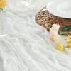 Sevenpers Cheesecloth Table Runner, 35"x120" Rustic Boho Gauze White Table