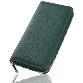 Noble Ticks Men's Genuine Leather Wallet, Long Wallet, Large Capacity, Popular Leather, green