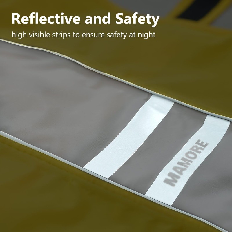 MAMORE Waterproof Dog Raincoat, Lightweight Rain Jacket with Reflective Strip,