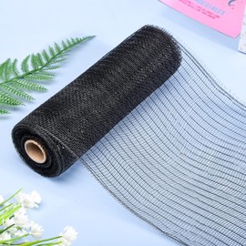 Jomnvo 10 Inch x 10 Yards White Christmas Deco Poly Mesh Ribbon Metallic Foil Deco Mesh Ribbon Christmas Party Decoration Wreath Making Poly Mesh Ribbon (White)