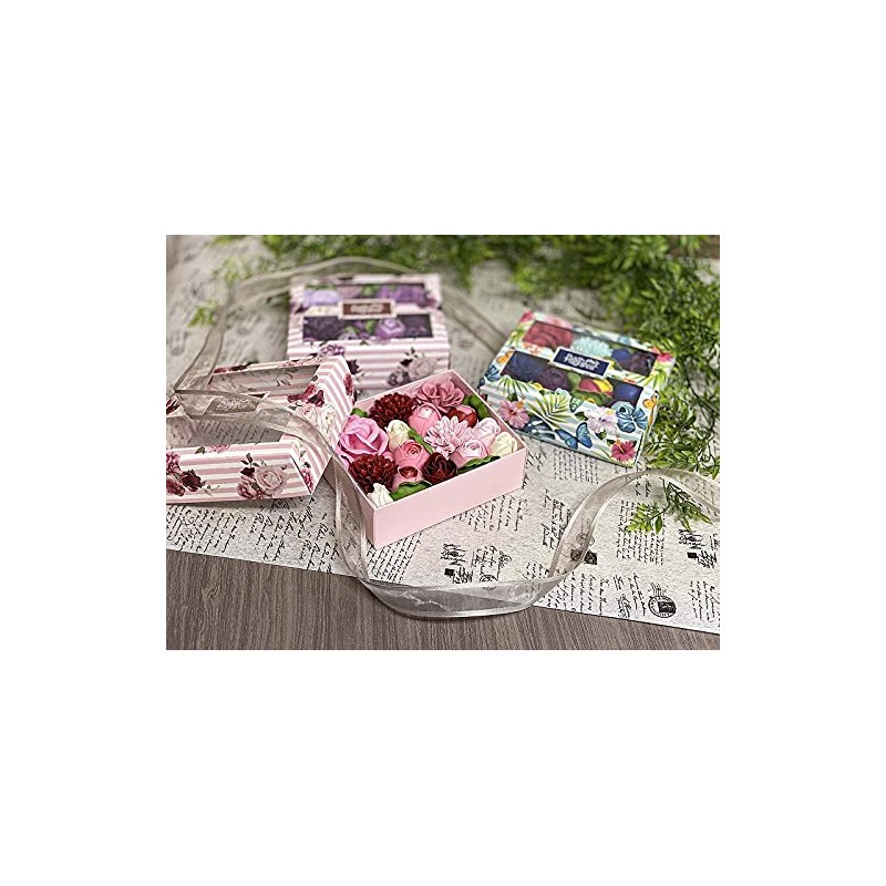 Q-FLA Bath Fragrance Flower Arrangement Box Brillante Pink W17xD13.5xH5.3cm