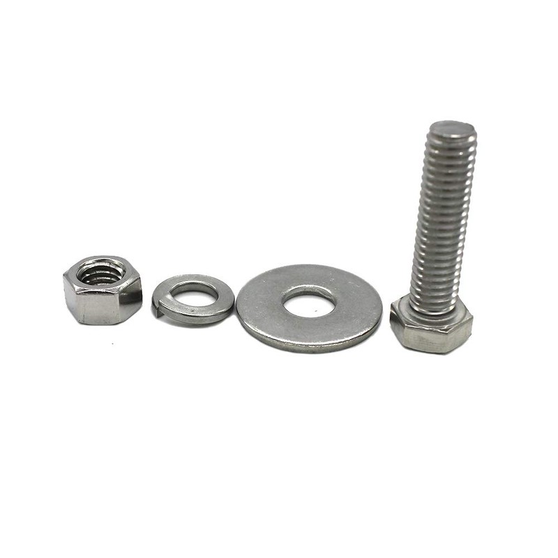 (6 Sets) 3/8-16x1-3/4 Stainless Steel Hex Head Screws Bolts, Nuts,