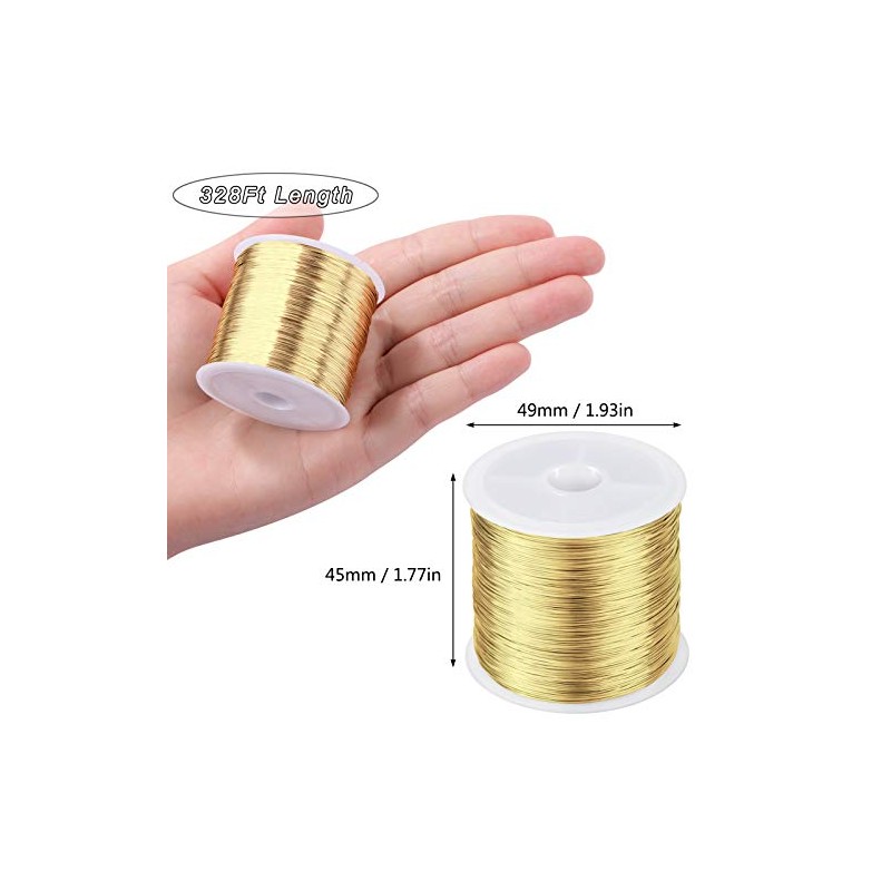 MIKIMIQI Jewelry Wire - 328Ft, 26 Gauge, Tarnish Resistant, Copper,