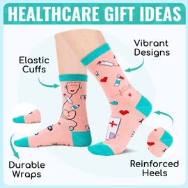 HAPPYPOP Cool Nurses Gifts for Women - Funny Nurses Socks, Nurse Gifts for Women Funny, Nurse Retirement Gift Nursing Student Gift