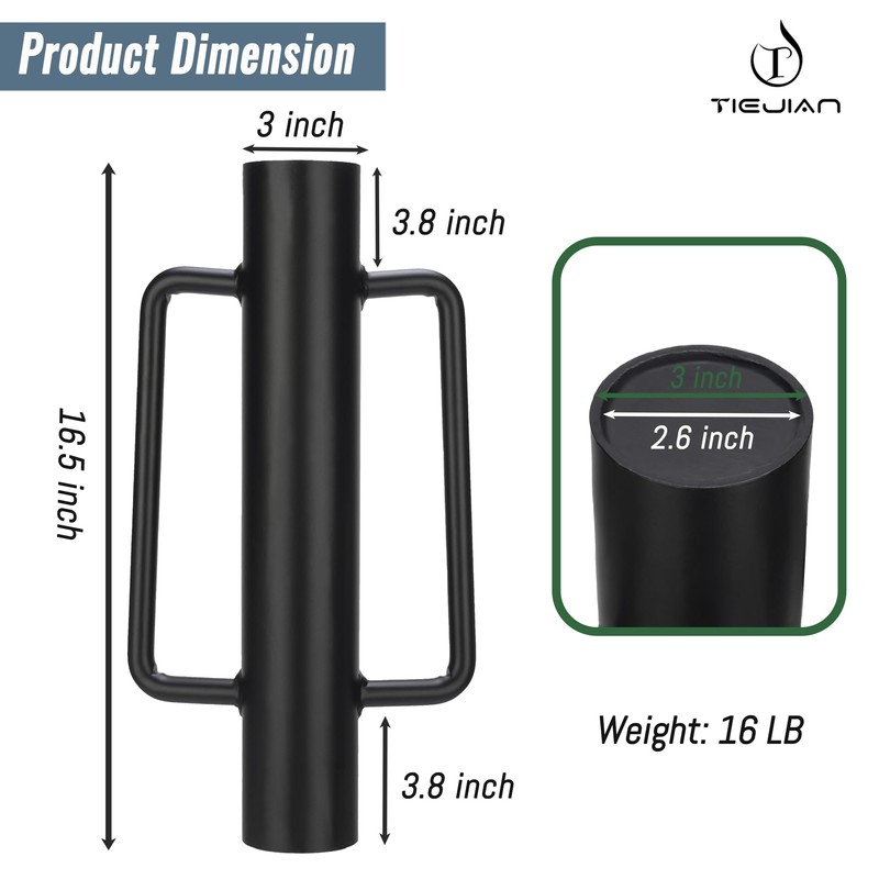 Fence Post Driver T Post Pounder with Handle 16 LB,