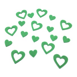 Heart Table Decoration (Two Sizes) Made of Felt - for Wedding, Anniversary, Valentine's Day and Crafts (Green)