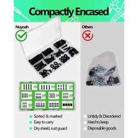 Nuyoah TV Mounting Screws with Organizer Box - Universal TV Mount Screws Hardware Kit Includes M4 M5 M6 M8 Replacement TV Screws, Washers and Spacers, Works with Any TV up to 80inches