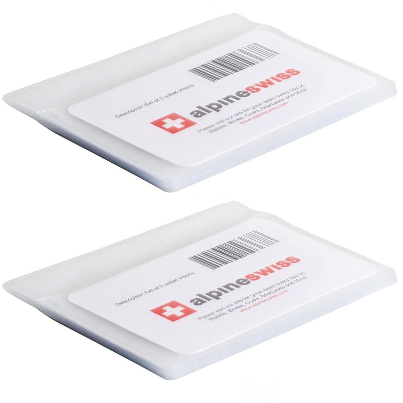 Alpine Swiss SET OF 2 Clear Plastic Wallet Inserts 12