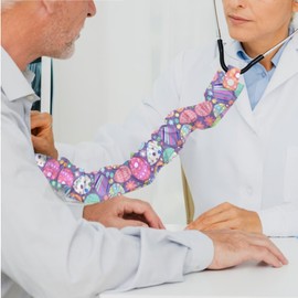 Uorisanigo Stethoscope Sleeve Purple Easter Eggs Print Doctors Nurse Stethoscope Accessories Soft Stethoscope Cover Sleeve Stethoscope Cover for Women Nurses Set of 2