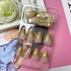 Short Press on Nails Almond Fake Nails with Irregularly Designs