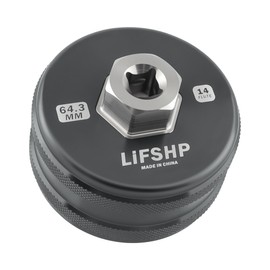 LIFSHP 64mm Oil Filter Wrench, 14 Flute for Toyota Camry, Tundra, Tacoma, 4Runner, RAV4,Precision CNC Machined Aircraft Aluminum Oil Filter Removal Tool-Gun Black