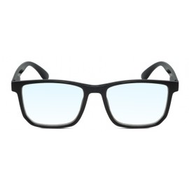 Calabria R861 Blue Light Reading Glasses +4.00 Black Men Women Trendy Eyeglasses Work Gaming Computer Readers w/Zipper Case