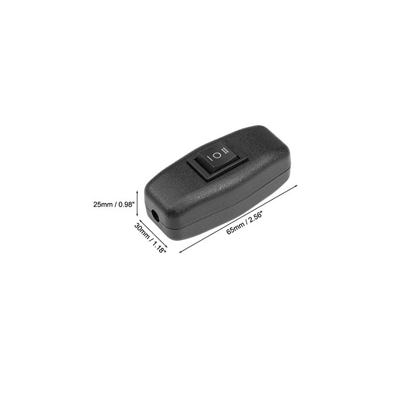sourcing map Inline Cord Switch AC 250V 3A On-Off-On Control
