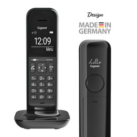 HELLO Gigaset Additional Handset - Extra Slim Design Phone to Connect Cordless at Home - Nuisance Call Block, Speakerphone - Deep Black