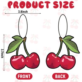 Dansib 12 Pcs Cherry Air Freshener for Car Valentine Stocking Stuffer Gift Cute Car Mirror Hanging Accessories Long Lasting Scented Cherry Air Freshener Ornaments Gifts Decor