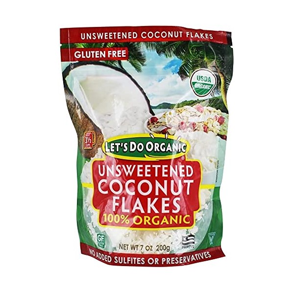 Let's Do! Coconut Flakes, Unsweetened, Organic, 198 Grams